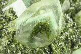 Sparkling Dark Green Epidote Crystals with Quartz - Turkey #301743-2